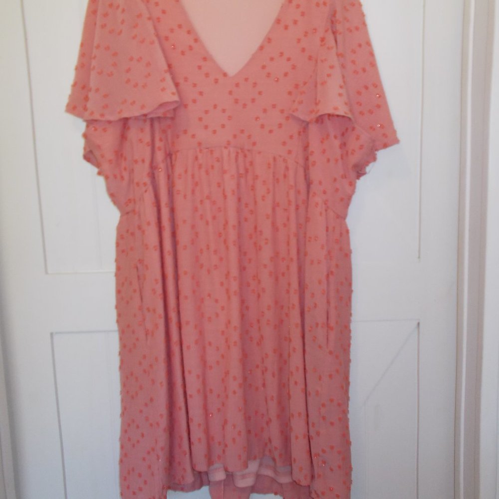 ALTAR'D STATE A Beautiful‎ Soul Peach Pink Dress Metallic Women's Plus Size A 1X